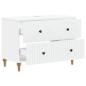 Preview: Waschbeckenschrank ALKMAAR Weiß 82 x 41 x 59 cm Holzwerkstoff