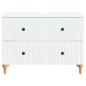 Preview: Waschbeckenschrank ALKMAAR Weiß 82 x 41 x 59 cm Holzwerkstoff