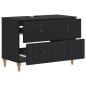 Preview: Waschbeckenschrank ALKMAAR Schwarz 82 x 41 x 59 cm