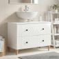 Preview: ARDEBO.de - Waschbeckenschrank ALKMAAR Hochglanz Weiß 82 x 41 x 59 cm