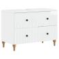 Preview: Waschbeckenschrank ALKMAAR Hochglanz Weiß 82 x 41 x 59 cm