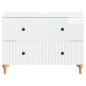 Preview: Waschbeckenschrank ALKMAAR Hochglanz Weiß 82 x 41 x 59 cm