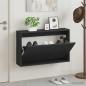 Preview: ARDEBO.de - Wandmontierter Schuhschrank ALKMAAR 71 x 17 x 43 cm Schwarz