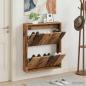 Preview: ARDEBO.de - Wandmontierter Schuhschrank ALKMAAR 71 x 17 x 86 cm Altholz