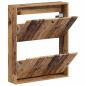 Preview: Wandmontierter Schuhschrank ALKMAAR 71 x 17 x 86 cm Altholz