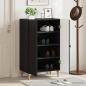 Preview: ARDEBO.de - Schuhschrank ALKMAAR 59,5 x 39,5 x 90 cm Holzwerkstoff Schwarz