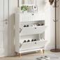 Preview: ARDEBO.de - Schuhschrank ALKMAAR 78 x 24 x 103 cm Holzwerkstoff Weiß