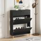 Preview: ARDEBO.de - Schuhschrank ALKMAAR 78 x 24 x 103 cm Holzwerkstoff Schwarz