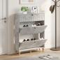 Preview: ARDEBO.de - Schuhschrank ALKMAAR 78 x 24 x 103 cm Holzwerkstoff Betongrau