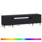 Preview: LED-TV-Schrank ALKMAAR 153 x 35 x 43 cm Schwarz Holzwerkstoff