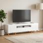 Preview: ARDEBO.de - LED-TV-Schrank ALKMAAR 153 x 35 x 43 cm Hochglanz Weiß