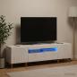 Preview: LED-TV-Schrank ALKMAAR 153 x 35 x 43 cm Hochglanz Weiß