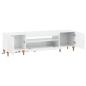 Preview: LED-TV-Schrank ALKMAAR 153 x 35 x 43 cm Hochglanz Weiß