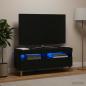 Preview: ARDEBO.de - LED-TV-Schrank ALKMAAR 100 x 35 x 43 cm Schwarz Holzwerkstoff