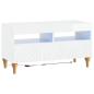 Preview: LED-TV-Schrank ALKMAAR 81 x 35 x 43 cm Hochglanz Weiß