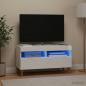 Preview: LED-TV-Schrank ALKMAAR 81 x 35 x 43 cm Hochglanz Weiß
