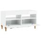 Preview: LED-TV-Schrank ALKMAAR 81 x 35 x 43 cm Hochglanz Weiß