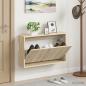 Preview: ARDEBO.de - Wandmontierter Schuhschrank ZWOLLE 71 x 17 x 43 cm Sonoma-Eiche