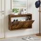 Preview: ARDEBO.de - Wandmontierter Schuhschrank ZWOLLE 71 x 17 x 43 cm Räuchereiche
