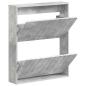 Preview: Wandmontierter Schuhschrank ZWOLLE 71 x 17 x 86 cm Betongrau