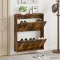 Preview: ARDEBO.de - Wandmontierter Schuhschrank ZWOLLE 71 x 17 x 86 cm Räuchereiche