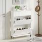 Preview: ARDEBO.de - Schuhschrank ZWOLLE 78 x 24 x 103 cm Holzwerkstoff Weiß