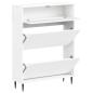 Preview: Schuhschrank ZWOLLE 78 x 24 x 103 cm Holzwerkstoff Weiß
