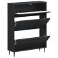 Preview: Schuhschrank ZWOLLE 78 x 24 x 103 cm Holzwerkstoff Schwarz