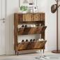 Preview: ARDEBO.de - Schuhschrank ZWOLLE 78 x 24 x 103 cm Holzwerkstoff Altholz