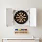 Preview: ARDEBO.de - Dartboard Schrank ZWOLLE Hochglanz Wei? 52,5 x 10,5 x 57,5 cm