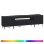 Preview: LED-TV-Schrank ZWOLLE 153 x 35 x 43 cm Schwarz Holzwerkstoff