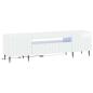 Preview: LED-TV-Schrank ZWOLLE 153 x 35 x 43 cm Hochglanz Weiß