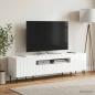 Preview: LED-TV-Schrank ZWOLLE 153 x 35 x 43 cm Hochglanz Weiß