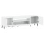 Preview: LED-TV-Schrank ZWOLLE 153 x 35 x 43 cm Hochglanz Weiß