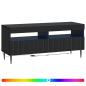 Preview: LED-TV-Schrank ZWOLLE 100 x 35 x 43 cm Schwarz Holzwerkstoff