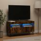 Preview: ARDEBO.de - LED-TV-Schrank ZWOLLE 81 x 35 x 43 cm Raucheiche Holzwerkstoff