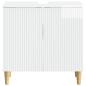 Preview: Waschbeckenschrank ARNHEM Hochglanz Weiß 59,5 x 31,5 x 59 cm