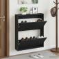 Preview: ARDEBO.de - Wandmontierter Schuhschrank ARNHEM 71 x 17 x 86 cm Schwarz