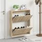 Preview: ARDEBO.de - Wandmontierter Schuhschrank ARNHEM 71 x 17 x 86 cm Sonoma-Eiche