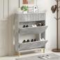 Preview: ARDEBO.de - Schuhschrank ARNHEM 78 x 24 x 103 cm Holzwerkstoff Betongrau