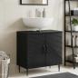 Preview: ARDEBO.de - Waschbeckenschrank HAARLEM Schwarz 59,5 x 31,5 x 59 cm