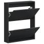 Preview: Wandmontierter Schuhschrank HAARLEM 71 x 17 x 86 cm Schwarz