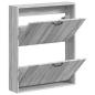 Preview: Wandmontierter Schuhschrank HAARLEM 71 x 17 x 86 cm Sonoma-Grau