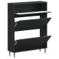 Preview: Schuhschrank HAARLEM 78 x 24 x 103 cm Holzwerkstoff Schwarz