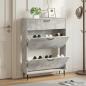 Preview: ARDEBO.de - Schuhschrank HAARLEM 78 x 24 x 103 cm Holzwerkstoff Betongrau