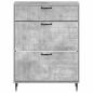Preview: Schuhschrank HAARLEM 78 x 24 x 103 cm Holzwerkstoff Betongrau