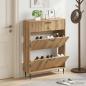 Preview: ARDEBO.de - Schuhschrank HAARLEM 78 x 24 x 103 cm Holzwerkstoff