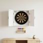 Preview: ARDEBO.de - Dartboard Schrank HAARLEM Hochglanz Wei? 52,5 x 10,5 x 53,5 cm