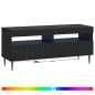 Preview: LED-TV-Schrank HAARLEM 100 x 35 x 43 cm Schwarz Holzwerkstoff