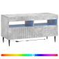 Preview: LED-TV-Schrank HAARLEM 81 x 35 x 43 cm Betongrau Holzwerkstoff